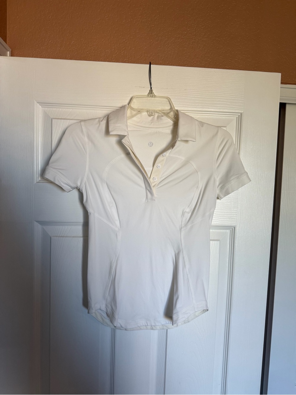 lululemon athletica White Short Sleeve Polo Tee